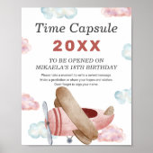  roze vliegtuig, eerste jaardagonderbreking poster (Voorkant)