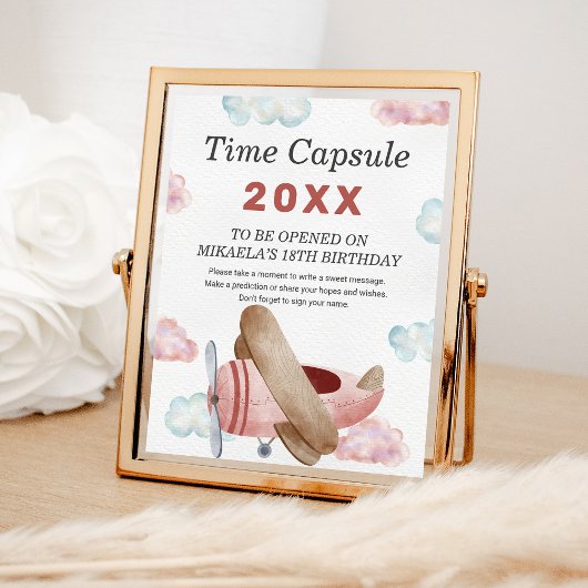  roze vliegtuig, eerste jaardagonderbreking poster