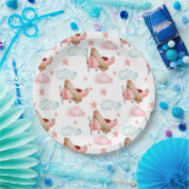  roze vliegtuig Pilot Birthday Party Papieren Bordje (Feest)