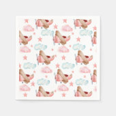 roze vliegtuig Pilot Birthday Party Servet (Voorkant)