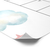 Roze Vliegtuig Shower Raad Baby Verwachte Datum Ka Poster (Hoek)