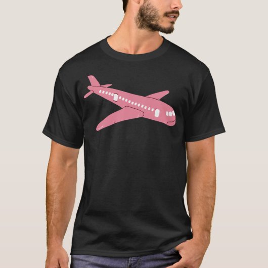 Roze vliegtuig t-shirt (Voorkant)