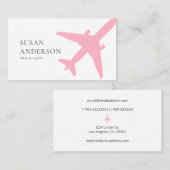 Roze vliegtuig visitekaartje (Voorkant / Achterkant)