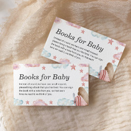 Roze vliegtuigboeken voor Baby Baby shower Informatiekaartje