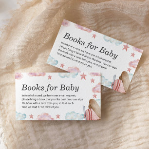 Roze  vliegtuigboeken voor Baby Baby shower Informatiekaartje