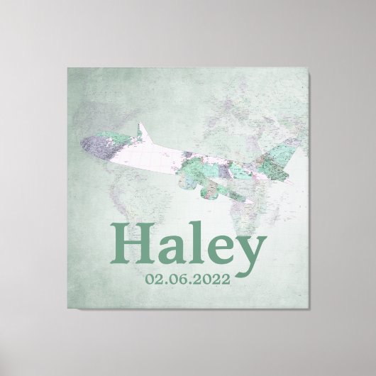  roze vliegtuigdecor op maat canvas afdruk (Voorkant)