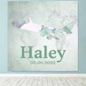  roze vliegtuigdecor op maat canvas afdruk (Insitu (Houten vloer))