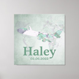  roze vliegtuigdecor op maat canvas afdruk