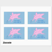 Roze Vliegvarken en Blue Stars Wand, Stickers (Vel)