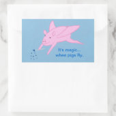 Roze Vliegvarken en Blue Stars Wand, Stickers (Tas)