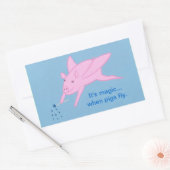 Roze Vliegvarken en Blue Stars Wand, Stickers (Envelop)