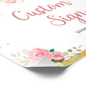 Roze vlinder Aangepast teken Foto Afdruk (Hoek)