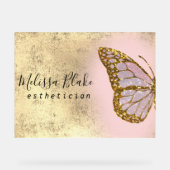 roze vlinder acryl bord (Voorkant)