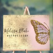 roze vlinder acryl bord (Neutraal)