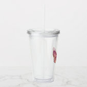 Roze vlinder acryl drinkbeker (Rechts)