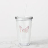 Roze vlinder acryl drinkbeker (Achterkant)