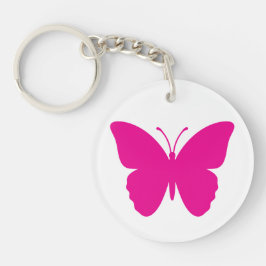 Roze Vlinder Acryl Meisje Sleutelhanger