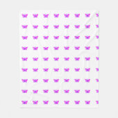 Roze Vlinder Afbeelding Aangepaste Thuis Decor Wer Fleece Deken (Voorkant)