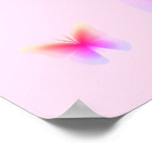  roze vlinder Afdrukken op roze Poster (Hoek)