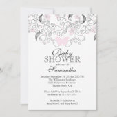  roze vlinder baby meisje Baby shower Kaart (Voorkant)