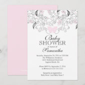  roze vlinder baby meisje Baby shower Kaart (Voorkant / Achterkant)