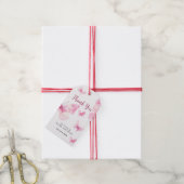 Roze Vlinder Baby Shower Bedankt Cadeaulabel (Met Touw)