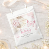 Roze Vlinder Baby Shower Bedankzakje (Geknipt)