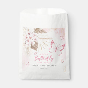 Roze Vlinder Baby Shower Bedankzakje