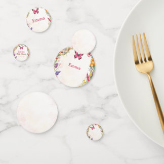 Roze Vlinder Baby shower Bloemen Tuin Confetti