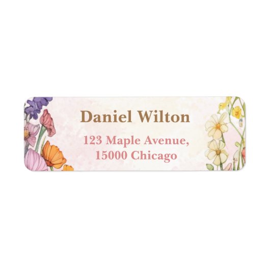 Roze Vlinder Baby shower Bloemen Tuin Etiket (Voorkant)