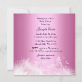  roze vlinder Baby shower Etnische Kaart (Achterkant)