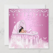  roze vlinder Baby shower Etnische Kaart (Voorkant)