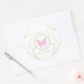 Roze Vlinder Baby shower Favor Sticker (Envelop)