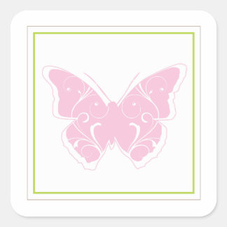 Roze Vlinder Baby shower Favor Sticker