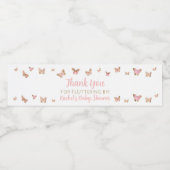 Roze vlinder Baby shower Favor Water Fles Labels Waterfles Etiket (Enkel label)