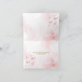 Roze vlinder Baby shower gevouwen dank u kaart (Binnen)