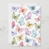 Roze Vlinder Baby Shower Kaart (Achterkant)