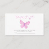 Roze vlinder Baby shower luidere ritssluiting Informatiekaartje (Voorkant)