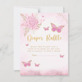Roze vlinder Baby shower luidere ritssluiting Kaart (Voorkant)