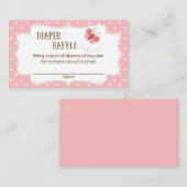 Roze Vlinder Baby shower Luier Raffle Informatiekaartje (Voorkant / Achterkant)