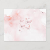 Roze Vlinder Baby shower Meisje Advies voor mama Informatiekaartje (Achterkant)