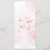 Roze Vlinder Baby shower Meisje Baby shower Menu (Achterkant)