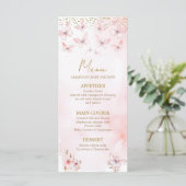Roze Vlinder Baby shower Meisje Baby shower Menu (Staand voorkant)