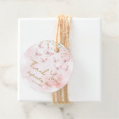 Roze Vlinder Baby shower Meisje Dank je Bedankjes Labels (In situ)