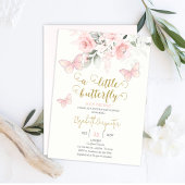 roze vlinder Baby shower meisje Kaart