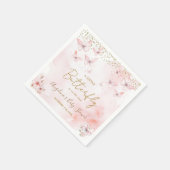 Roze vlinder Baby shower meisje papier Servet (Hoek)