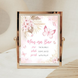 Roze Vlinder Baby Shower Moeder Osa Bar Bord Poster