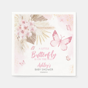Roze Vlinder Baby Shower Servet