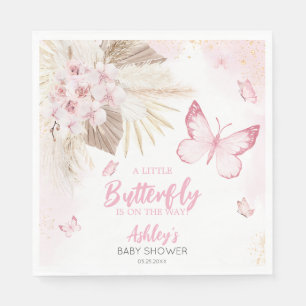 Roze Vlinder Baby Shower Servet