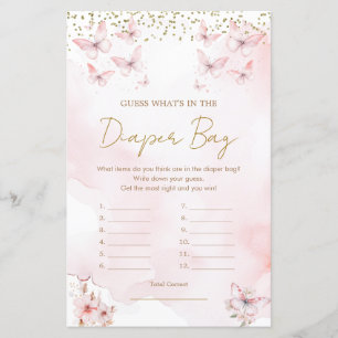 Roze Vlinder Baby shower Wat zit er in Luiertas